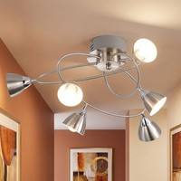 Deckenleuchte Deckenlampe Spotleuchte 6 Flammig Metall Acrylglassteine 6X Led