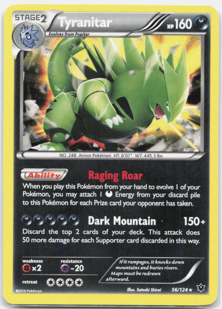 Tyranitar 56/124 Holo Rare Fates Collide Pokemon Lightly Played