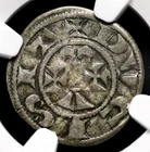 ANGLO-GALLIC, Aquitaine. Eleanor, 1137-1204. Silver Denier, NGC VF30, Rare