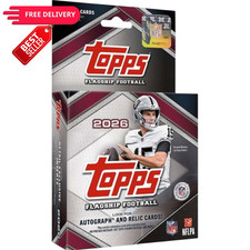 2026 Topps NFL Flagship Football Trading Card Hanger Box (59 Cards)