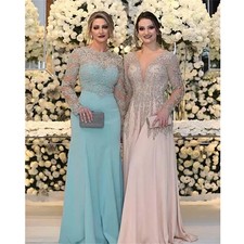 Mother Of The Bride Dresses Crystals Beading Styles Chiffon Wedding Party Gowns
