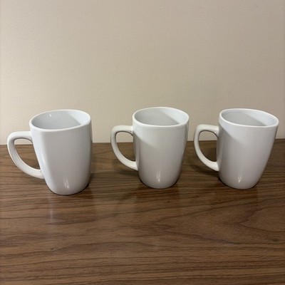 Set Of 3 Royal Norfolk Plain 12oz WHITE MUG 4½'' tall Ceramic VTG Style Classic