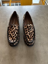 Donald J Pliner Rio Giraffe Print Calf Hair Platform Loafers M 7.5