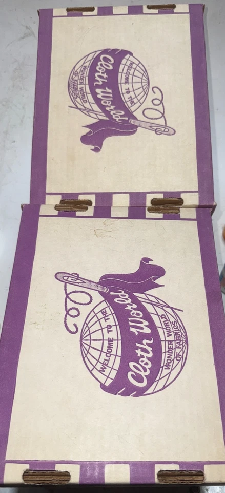 Cloth World Box Wonder World Of Telas Patrón Retro Vintage ¡Juego de 2! Foto 4 de 4