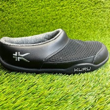 Kuru Draft Womens Size 6.5 Black Gray Walking Comfort Slip On Mule Slippers