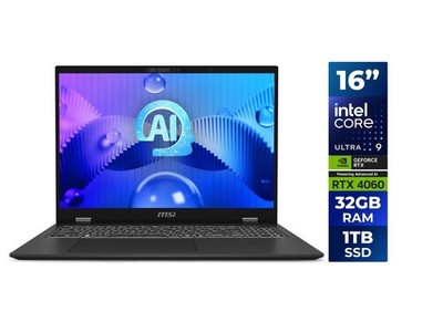 MSI Prestige 16 AI Studio EVO 16'' QHD+ Ultra Thin Professional Laptop Intel Core