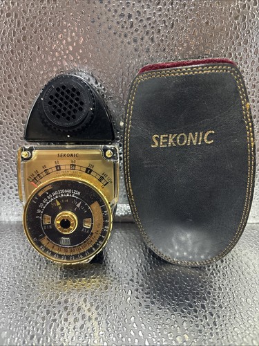 Sekonic Studio Deluxe L-398 Gold Edition Exposure Light Meter w/ case. Untested