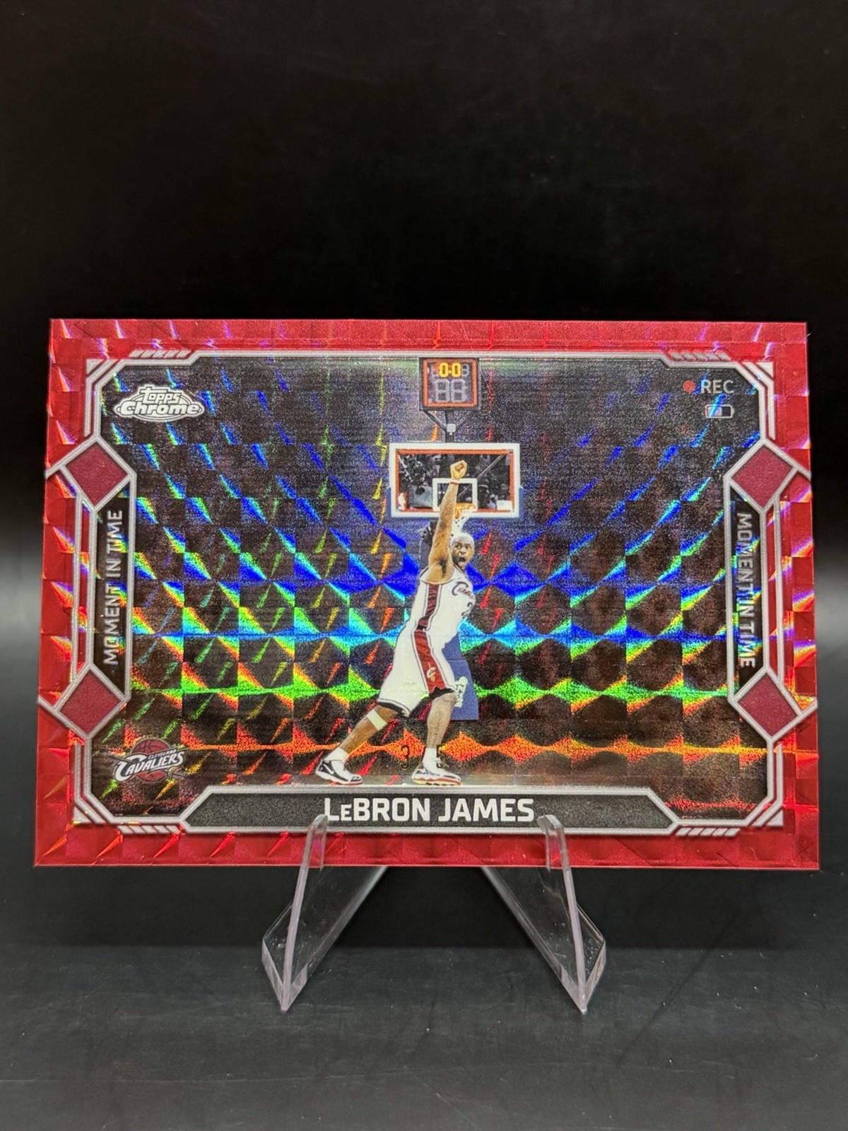 2025-26 Topps Chrome Update Series LeBron James Moment In Time Red Geometric /5