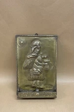 Arts And Crafts Repousse Brass Candle Wall Sconce Antique C1890