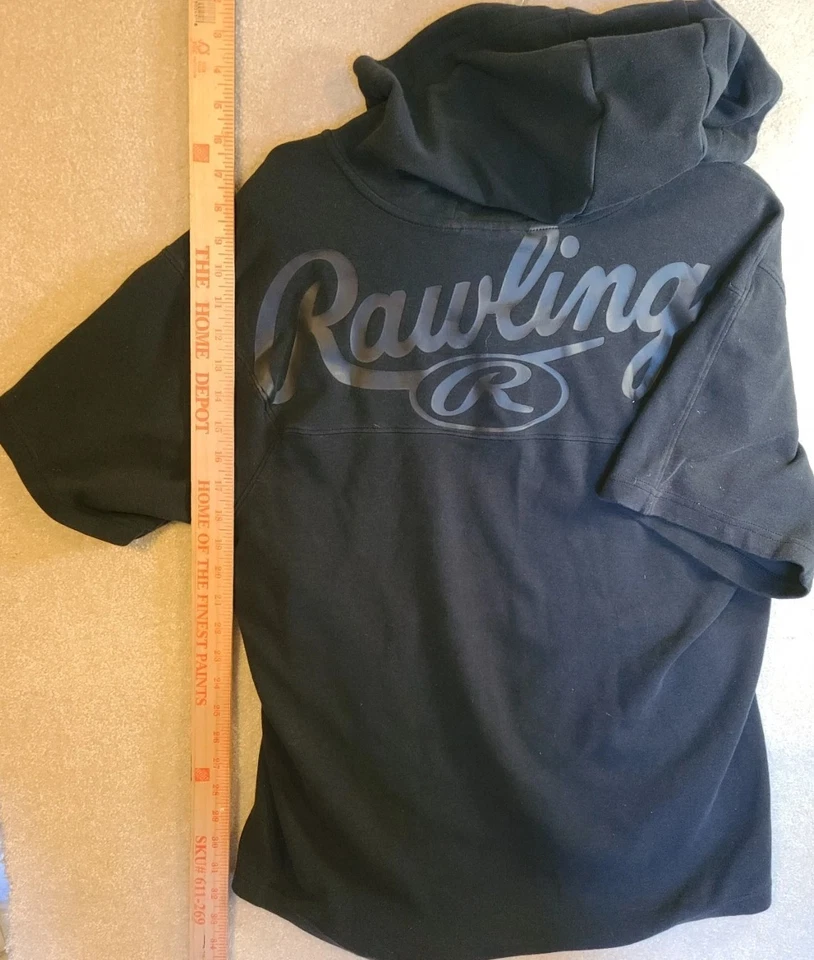 Rawlings Gold Collection 短袖 1/4 拉链连帽衫,尺寸 M,灰色拼色 — 第 3/3 张图片