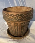 Antique Red Wing Brushware Planter 12 3/4” Jardiniere Matte Green
