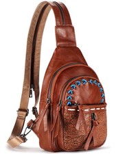 Sling Bag Crossbody Bags for Women Trendy Leather Fanny Packs Chest Bag Sling...