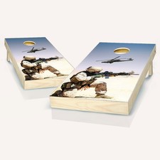 Cornhole Boards Set Skips Garage Desert Warfare Outdoor Portable Game
