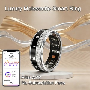 Luxury Smart Ring Moissanite Roman Numerals Health Tracker Heart Rate Sleep IP68