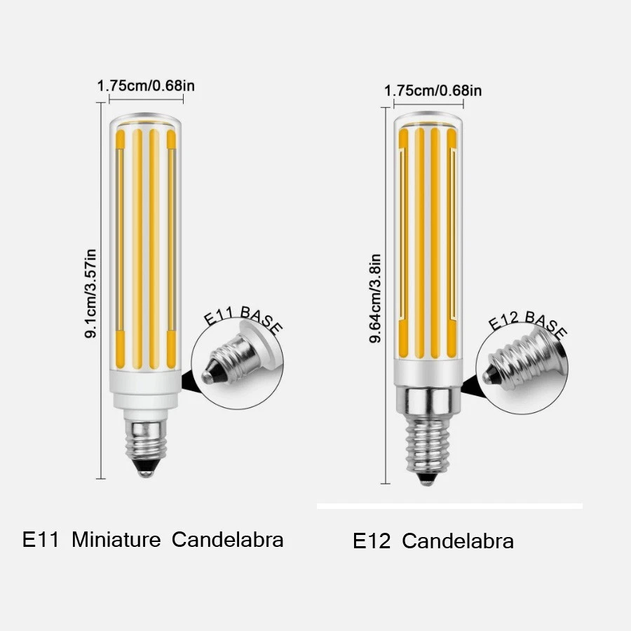 2pcs E12 C7 LED Light Bulb Dimmable 102 COB Ceiling fans Bulbs C5 Lamp TX102F70 - Image 2 of 4