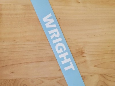 WRIGHT last name decal sticker vinyl (2)  PAIR Gloss WHITE 10'' FAST USA