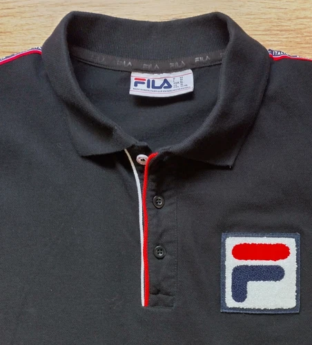 FILA Biella Italia Big Logo Polo Shirt Rare T-shirt Casual Summer Tennis Men XL - Picture 4 of 9