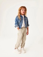 NEXT GIRLS NEUTRAL TENCEL CARGO JOGGERS NEW AGE 5 YEARS (REF 638)