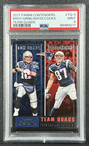 TOM BRADY ROB GRONKOWSKI WHITE COOKS PSA 9 2017 PANINI CONTENDERS #TQ-5 MINT 217