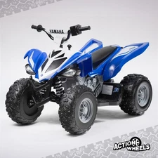 Yamaha Raptor ATV 12V All-Terrain Battery-Powered Ride-On Blue or Purple Ages 3+