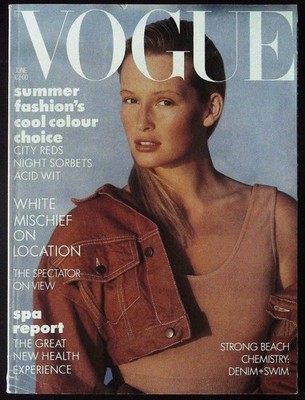 VOGUE June 1987 ESTELLE LEFEBURE Suzanne Lanza CINDY CRAWFORD Yasmin Le Bon @ VG