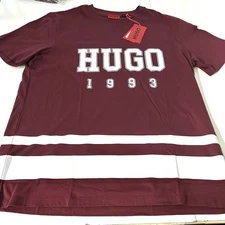 Hugo Boss Red Label Mens XL Red Derosi Logo Print Crew-Neck Short Sleeve T-Shirt