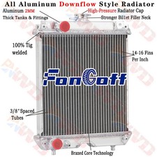 Aluminum Radiator For Kubota Compact Core 13 7/9" x 13 5/7" Overall 19 2/5"H