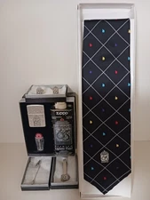 Zippo 65th Anniversary Gift Set Unused with Original Tie and Accessories