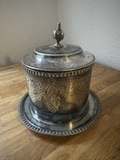 Versilberte James Dixon & Sons  Sheffield Biscuit Dose, Teedose, Tabakdose