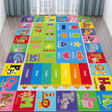 5X7 ABC Kids Rugs for Playroom - Play Mat with ABC Alphabet, Numbers Colors Ed