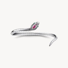 THOMAS SABO Armreif Schlange 925 Silber farbige Steine AR100-342-7 Länge 17 cm