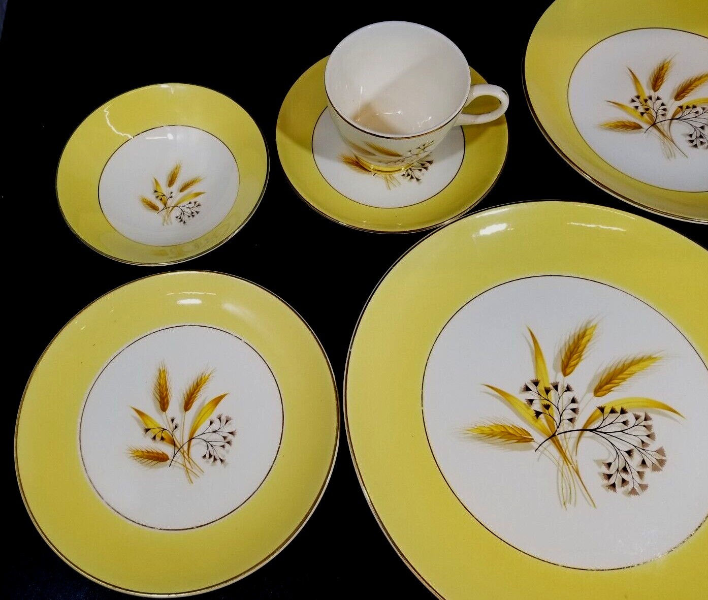 6 pc Century Service Autumn Gold Wheat Semi Vitreous 1 Place Setting