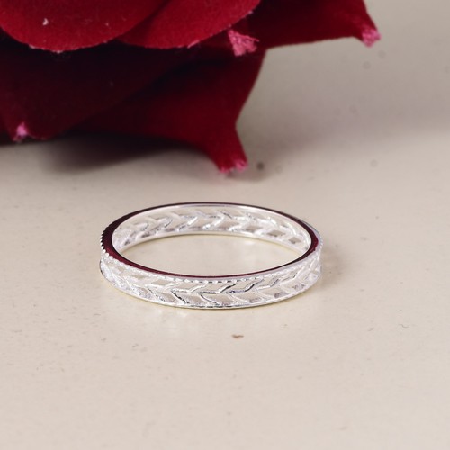 Anillo de eternidad hoja de plata esterlina para madre, esposa, hermana, amiga regalo de moda - Imagen 4 de 10