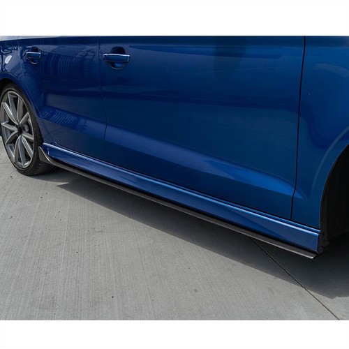 Fit For Audi S3 A3 Sline 2014-2019 REAL CARBON Side Skirts Extension Lip Spoiler - Foto 12 di 12