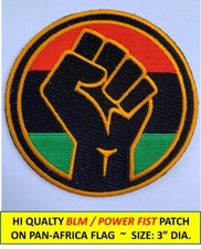 POWER FIST PAN-AFRICA FLAG BLACK LIVES MATTER BLM EMBROIDERED PATCH IRON-ON/SEW