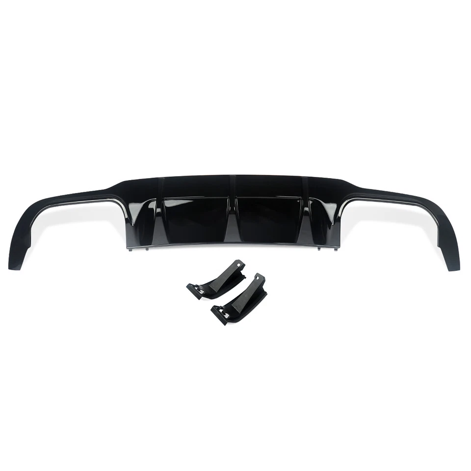 For 2012-2015 Mercedes W204 C250 C300 C350 C63 LCI Rear Diffuser Lip Gloss Black — 第 2/4 张图片