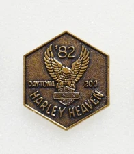 Vintage 1982 Harley Davidson Harley Heaven Daytona 200 Bike Week  Pin
