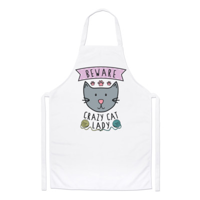 Vorsicht Crazy Cat Lady Kochschürze - lustiges Tier Kätzchen