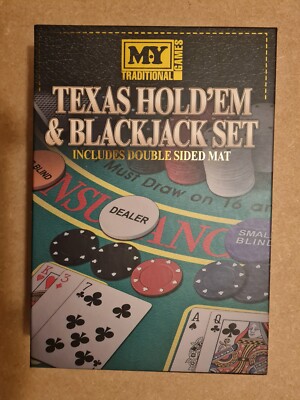 M.Y Texas Hold'em Poker & Blackjack Set - inkl. Pokerchips Kartendeck + Matte