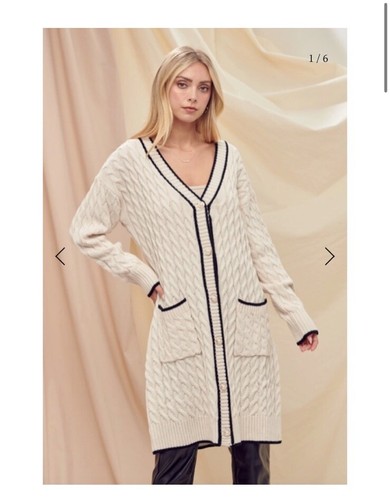 Fore Long Varsity Cardigan Women’s Size Small Jacket Sweater