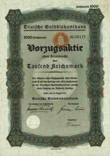 Deutsche Golddiskontbank 1939 Berlin Commerzbank Reichsbank 1000 RM Zollsiegel