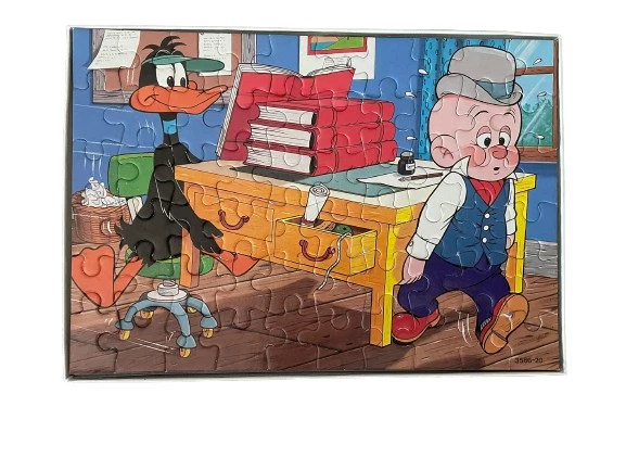Daffy Duck Elmer Fudd Warner Bros MB Puzzle 60Teile 1985 Vintage 32x22,5 358620 - Bild 3 von 4