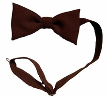 Vintage 80 s Style Brown Butterfly Bow Tie Cotton Pre-tied Adjustable