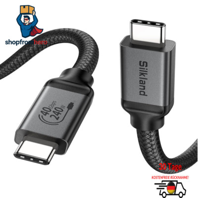 USB4 Kabel kompatibel mit Thunderbolt 4 30 cm 40 Gbps 240W 8K Datenkabel kurz