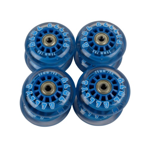 BLUE BELLYS 76mm 78a Roller Inline Skate Wheels with ABEC 5 BEARINGS - Picture 2 of 3