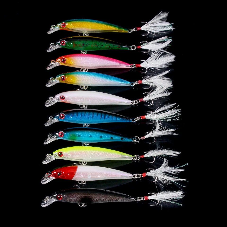 HENGJIA 9CM 8G MINNOW Leurre Poisson Nageur Pêche Peche Truite Mer - Photo 1/4