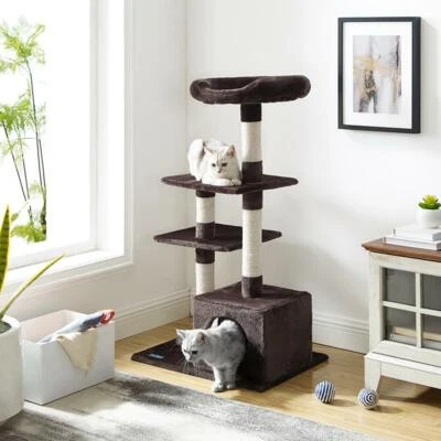 SAM’S PETS Cat tree and scratch post Randolph 43" Brown Cat Tree