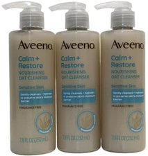 Aveeno Nourishing Face Wash Sensitive Skin Calm Restore Fragrance Free 3 Pack