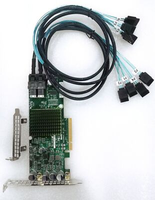 Supermicro LSI 9300-8i 12Gbps SAS HBA IT mode ZFS FreeNAS unRAID + 2*8643 Cable