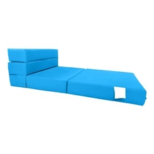 Lounger Folding Foam Mattress, Portable Sleeper Chair Bed 6 x 32 x 80 Turquoise